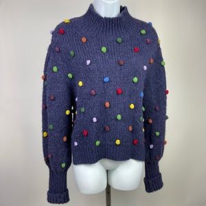 Farm Rio Rainbow Dot Knit Sweater Size Medium